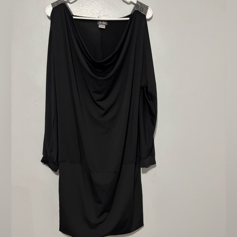 Chic Black Draped Mini Dress